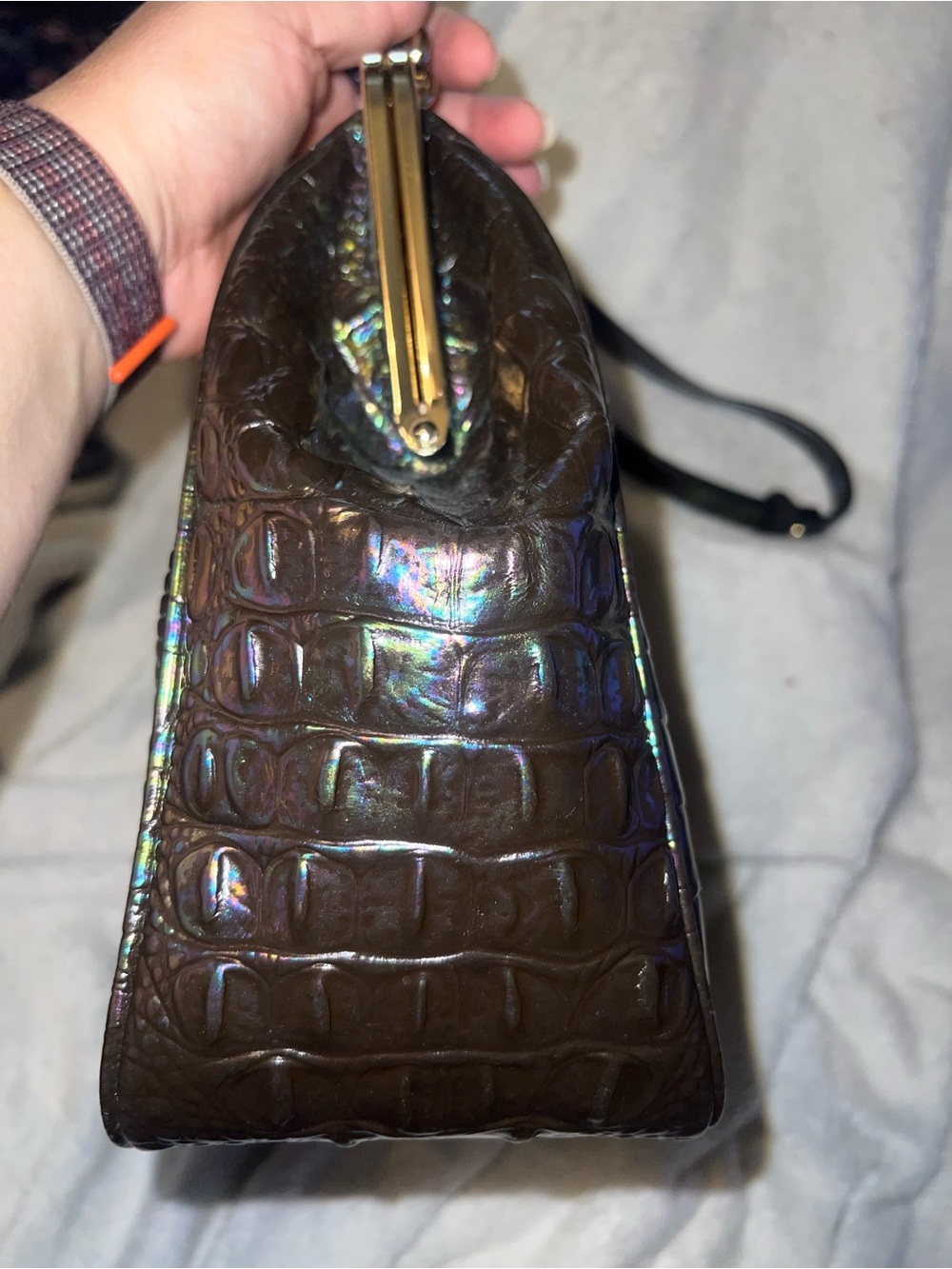 Brahmin Emmy satchel in black pearl Melbourne - Picture 3 of 12